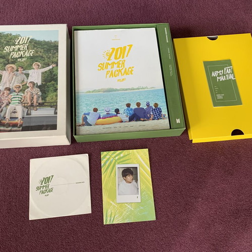 BTS 2017 Summer Package used, missing fan and small round stickers