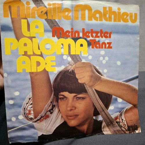 45 rpm record Mireille Mathieu 1973 used with double cover