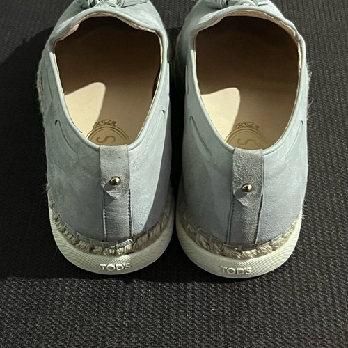 Tod's leather espadrilles women's size 37.5 gray