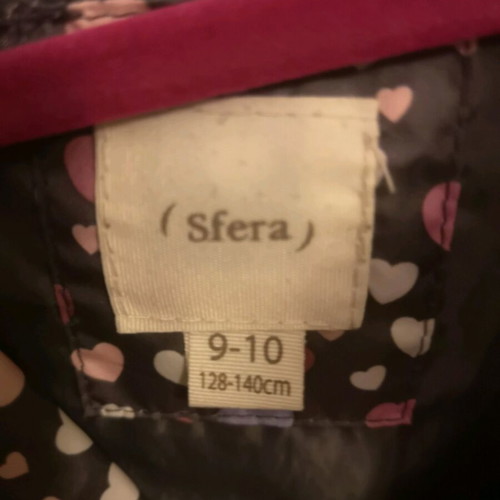 Sfera children's jacket grey with heart pattern like new
