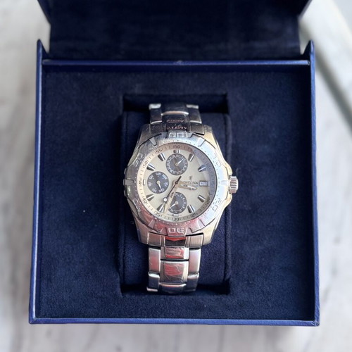 Festina F16242 Multifunction Quartz watch refurbished, beige and silver