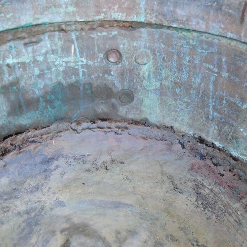 Monastic copper cauldron over 200 years old used