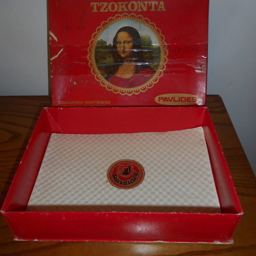 Collectible Pavlides Paper Box for Chocolates used, 1960s-1970s