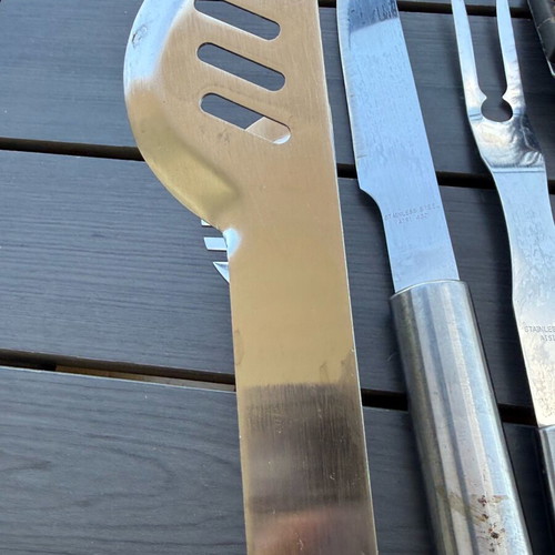 Barbecue set new with marks on handles