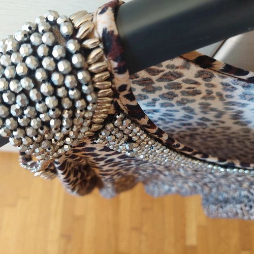 C.Oliver leopard print blouse with studs XL new