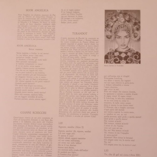 Maria Callas vinyl record like new, Puccini heroines