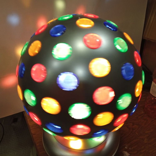Disco ball multicolor table lamp rotating, like new