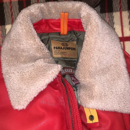 Parajumpers Josh leather aviator jacket red XL brand new