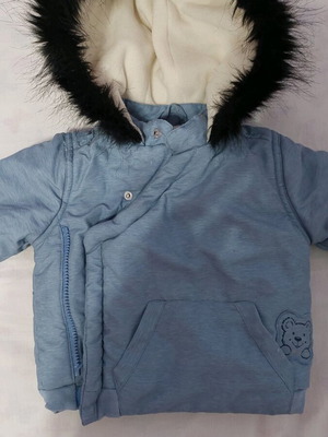 Marasil jacket for 9-month-old boy like new, blue with fur lining