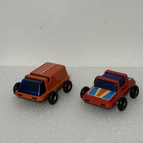 Grecostyl plastic toy cars used, pack of 2, made in Greece