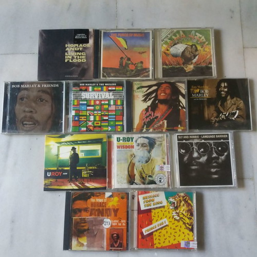 Reggae CD collection used with Bob Marley and others