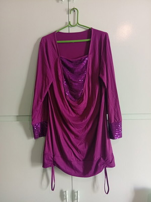 Blouse dress purple with sequins new, size XL
