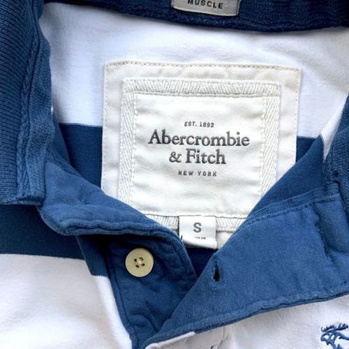 Abercrombie & Fitch Men's Short Sleeve Polo Rugby Striped Shirt Used Size S