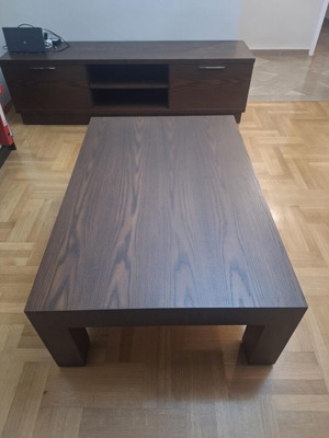 Living room set used, TV unit and walnut coffee table