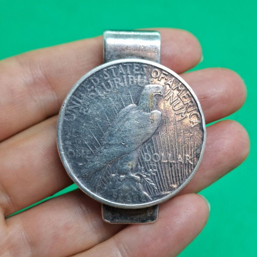 Vintage Sterling Silver Money Clip with American Dollar