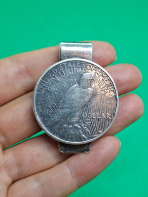 Vintage Sterling Silver Money Clip with American Dollar