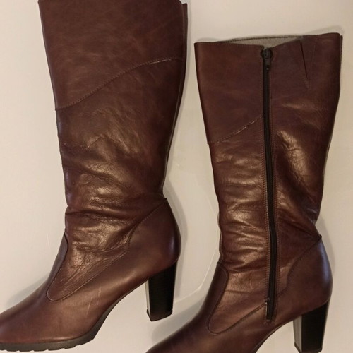 Leather boots size 41 used, brown