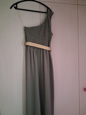 Jumpsuit one size khaki with honeycomb pattern and straw belt new