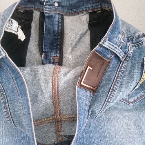 Jeans Meltin Pot Large used, medium washed, straight leg, size 32