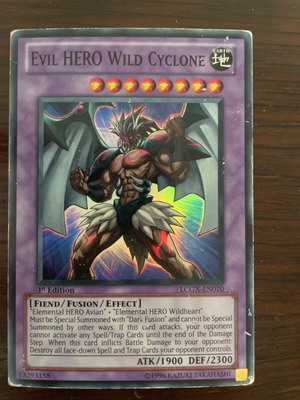 Evil Hero Wild Cyclone Yu-Gi-Oh! card like new