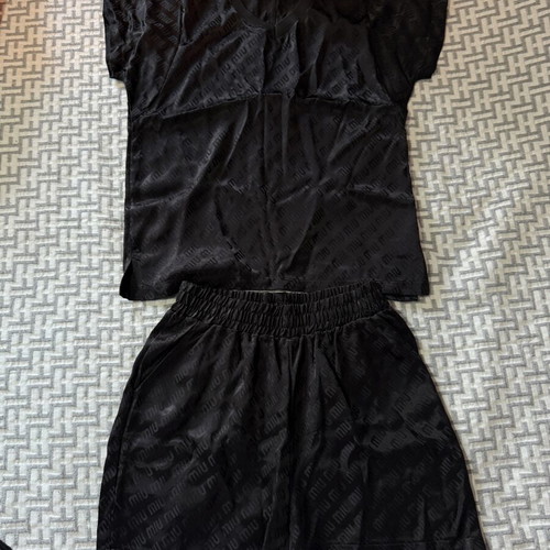 Miu Miu black summer set, new, size M satin fabric