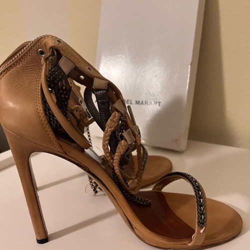 Isabel Marant leather sandals with chains and zipper, like new
