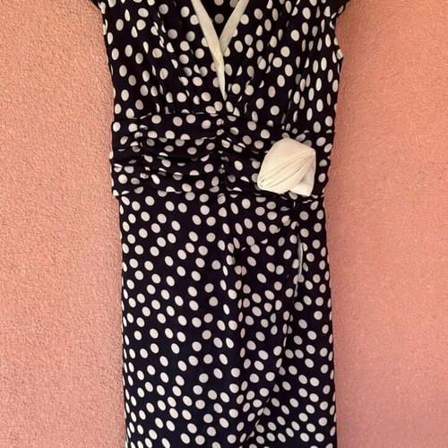 Cocktail dress Rinascimento wrap style with polka dots like new