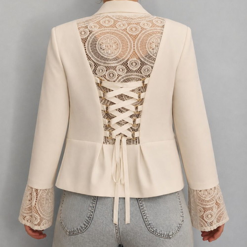 Shine white jacket with lace like new
