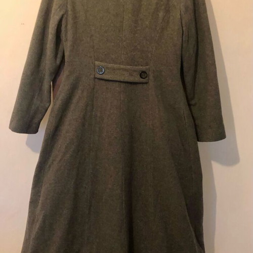 Long mid-length coat with fur like new, black and gray