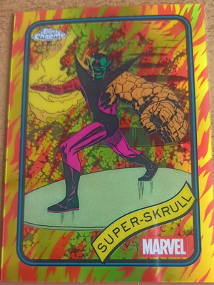 Topps Chrome Marvel 25 Super-Skrull No 11 Human Torch Flame Refractor Σαν Καινούργιο