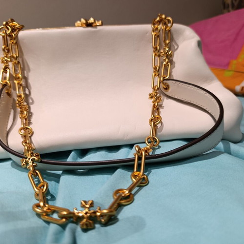 Tory Burch clutch shoulder bag off white new leather