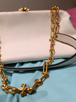 Tory Burch clutch shoulder bag off white new leather