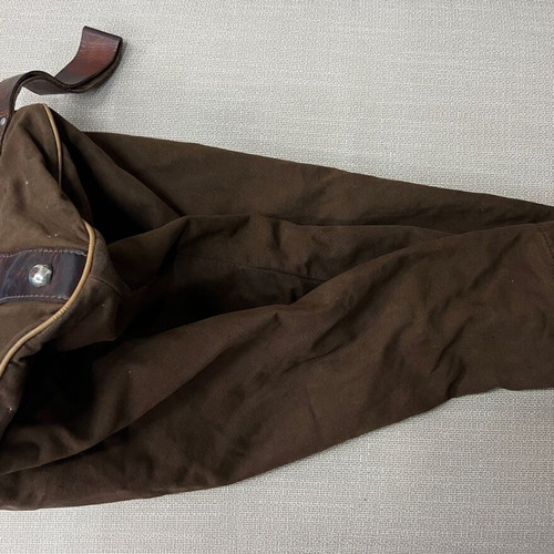 Vintage travel duffle bag used, canvas and leather