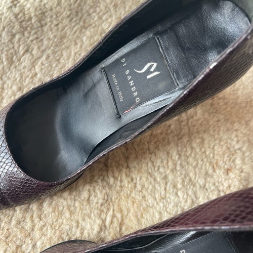 Di Sandro women's leather pumps used, vintage snake skin style