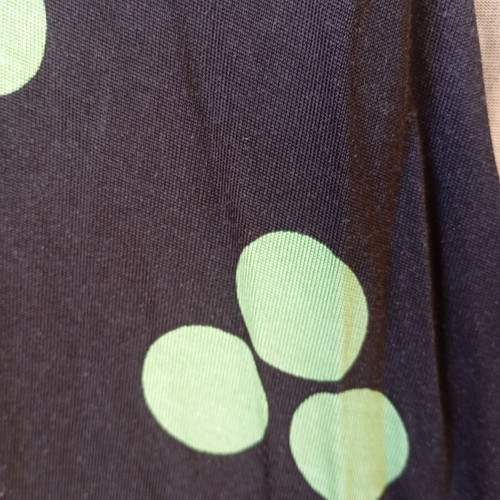 Diane Von Furstenberg wrap dress silk like new, black with green circles