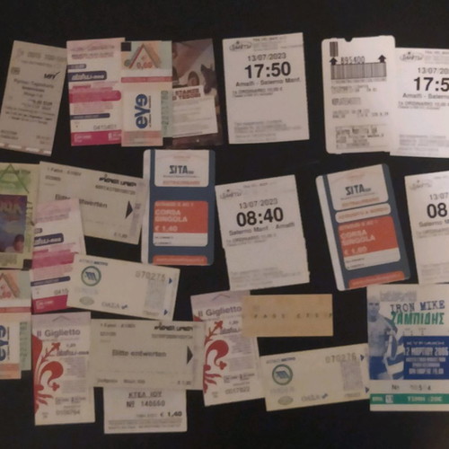 Souvenir tickets used from Europe