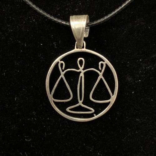 Handmade silver Libra symbol