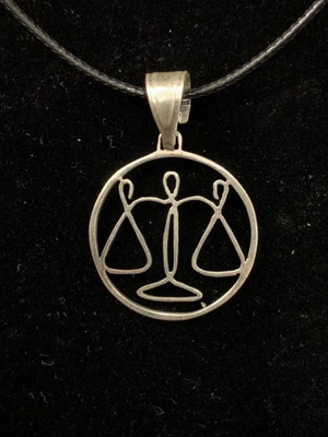 Handmade silver Libra symbol