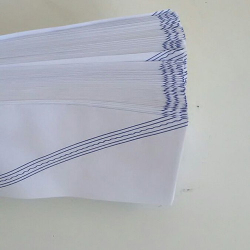 White postal envelopes with blue diagonal stripe and security print, pack of 147