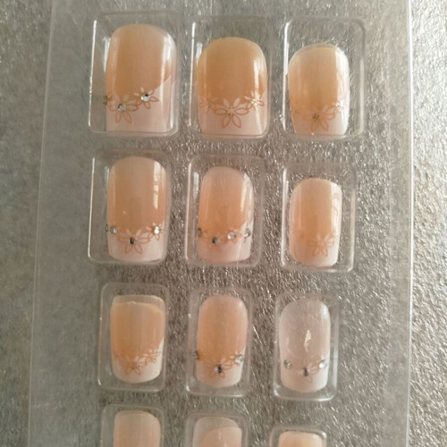 Fake nails new, pack of 6 pairs with French and pink styles