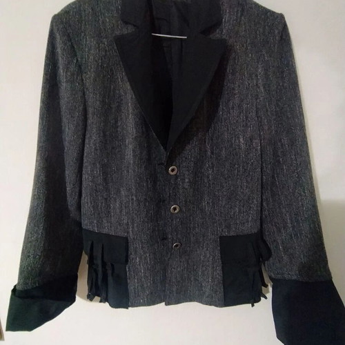 French jacket dark gray with black new, size 38
