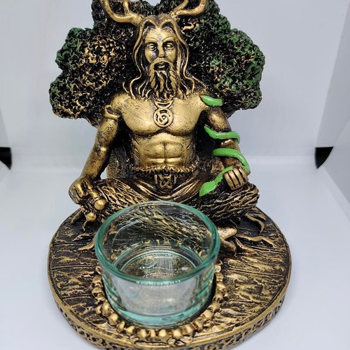 Collectible Cernunnos Candle Holder like new, resin, 14cm