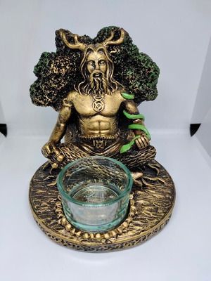Collectible Cernunnos Candle Holder like new, resin, 14cm