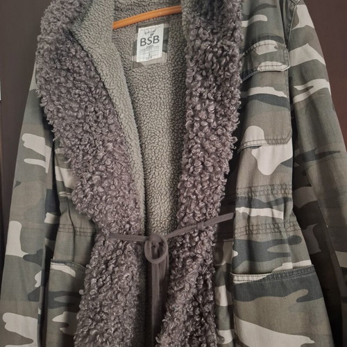 BSB military green parka jacket, size S