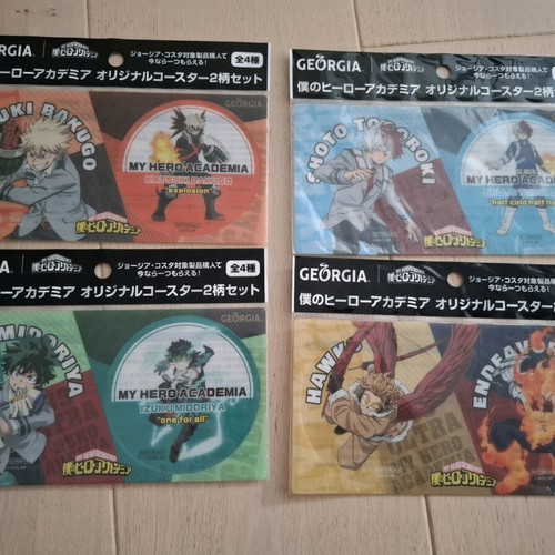 My Hero Academia Thin Plastic Coasters New, Set of 4