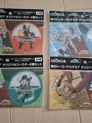 My Hero Academia Thin Plastic Coasters New, Set of 4