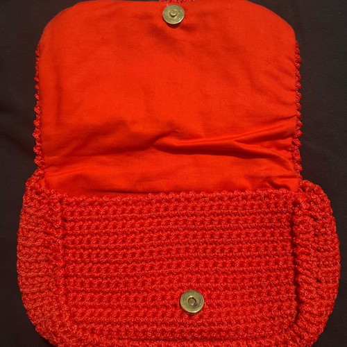 Handmade red handbag like new