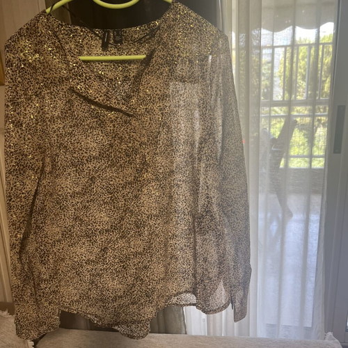Vero Moda Animal Print Leopard Blouse like new, size S, black and gold