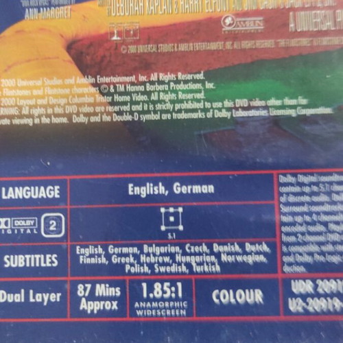 The Flintstones in Viva Rock Vegas DVD used with Greek subtitles