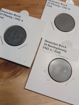 Νομίσματα 10 pfennig 1941 - 1943 μεταχειρισμένα
